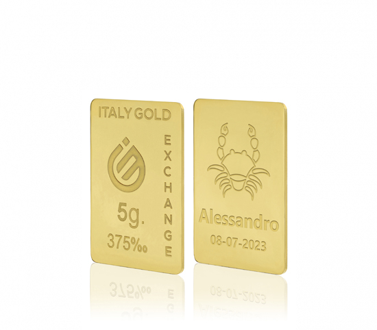 Sztabka złota ze znakiem zodiaku Rak 9kt 5gr IGE GOLD